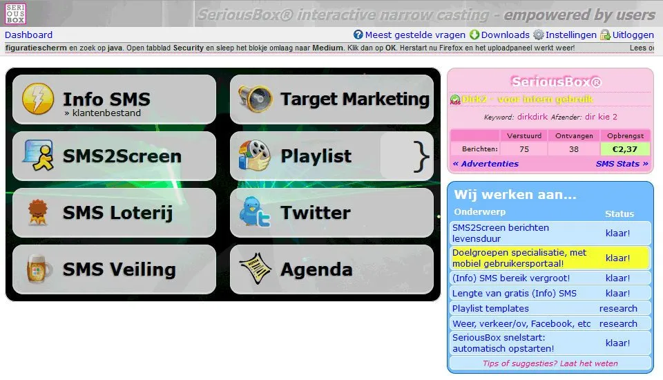 SeriousBox narrowcasting front-end CMS, image 14 of 16